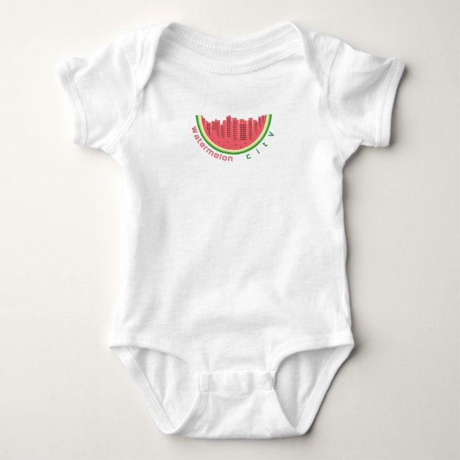 Wassermelone Stadt Baby Strampler (Vorderseite)