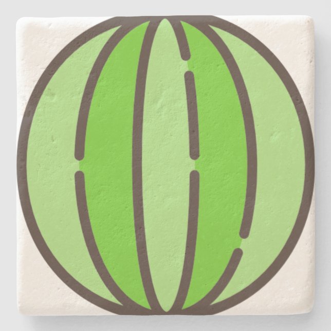 Wassermelone Steinuntersetzer (Vorderseite)