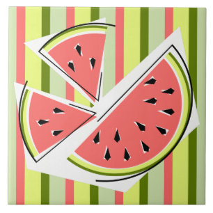 Wassermelone Streifen klassisch Fliese