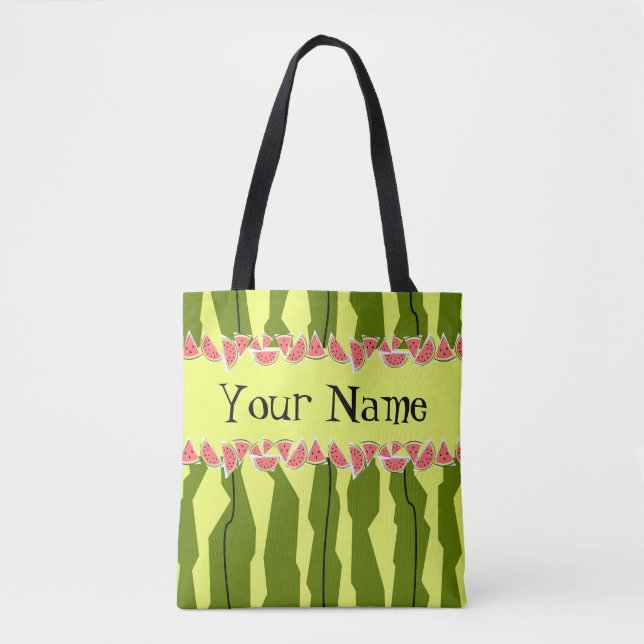 Wassermelone Streifen Name Tasche (Vorderseite)
