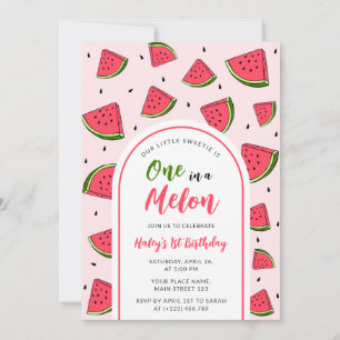 Wassermelone Süße Eine in einer Melone 1. Kinderge Einladung