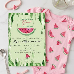 Wassermelone Süße Mädchen Sommer Baby Shower  Einladung