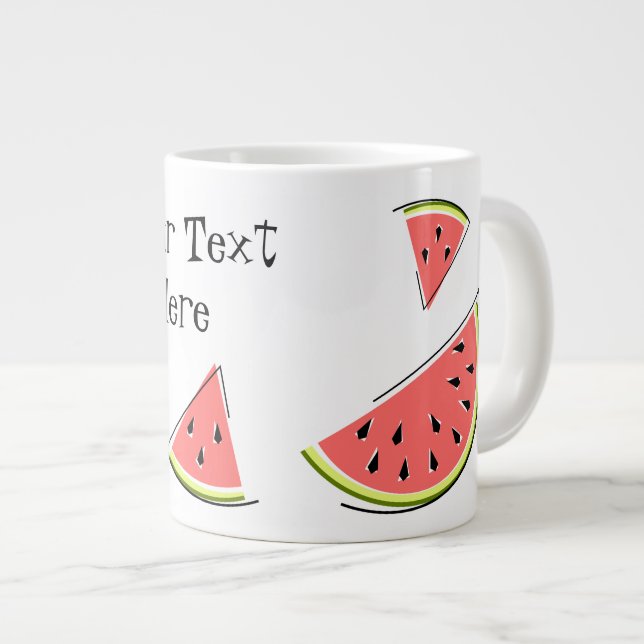 Wassermelone Text Jumbo-Tasse (Vorderseite Rechts)