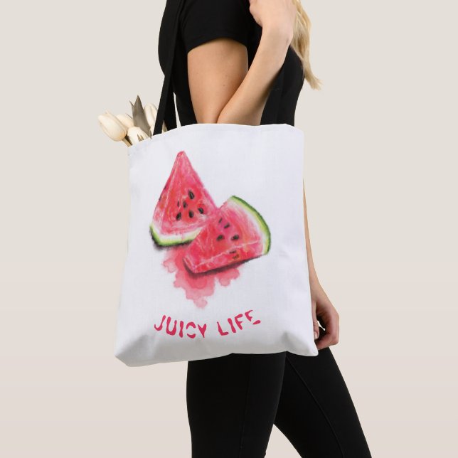 Wassermelone Tote Bag mit benutzerdefiniertem Text Tasche (Von Nahem)