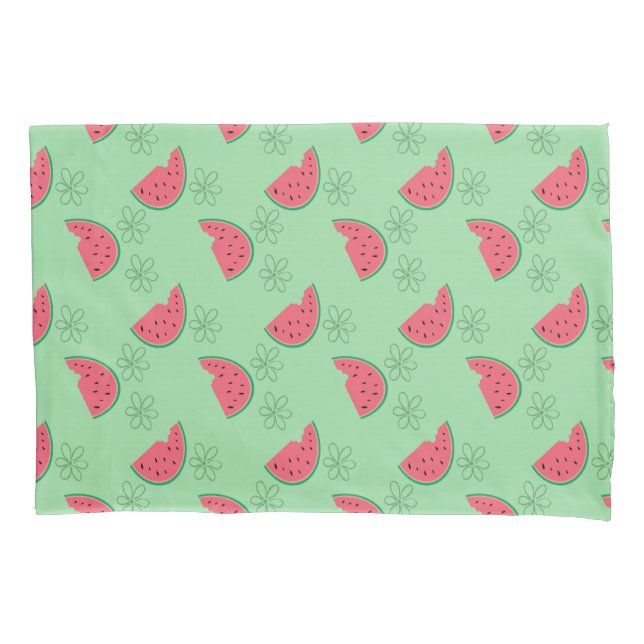 Wassermelone und Blume Kissenbezug (Vorderseite)
