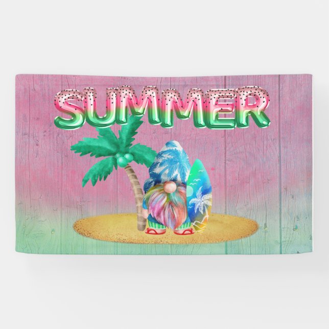 Wassermelone und Gefärbte Krawatte Beach Surfen Banner (Horizontal)