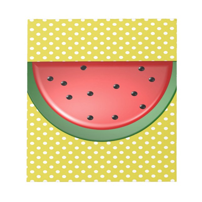 Wassermelone und Polka-Punkte Notizblock (Vorderseite)