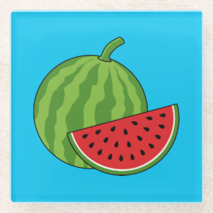 Wassermelone und Slice Glasuntersetzer