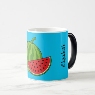 Wassermelone und Slice Name hinzufügen Verwandlungstasse