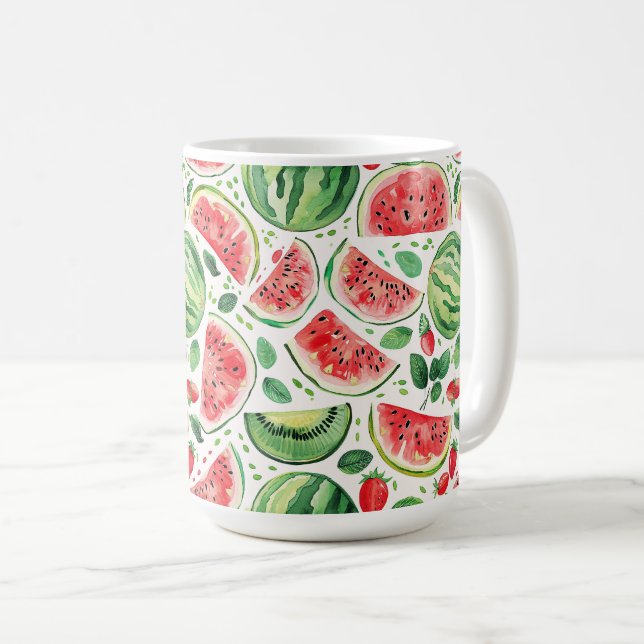 Wassermelone und Sommerfruchtmuster Kaffeetasse (VorderseiteRechts)