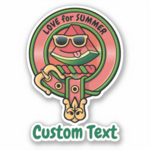 Wassermelone Wappen über Tartan Sticker