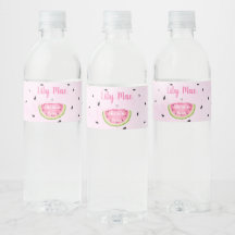 Wassermelone Wasser Flasche Etikett