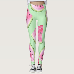 Wassermelone Wasserfarbe, nahtlose Sommermuster. Leggings