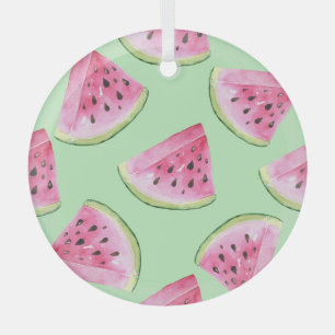 Wassermelone Wasserfarbe, nahtlose Sommermuster. Ornament Aus Glas