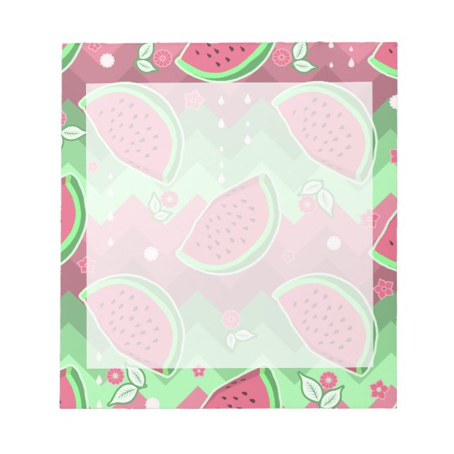 Wassermelone Zickzack Muster Notizblock (Vorderseite)