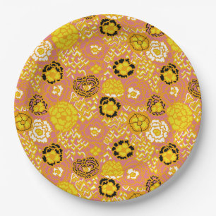Wassermelone Zitrone Gold Pappteller