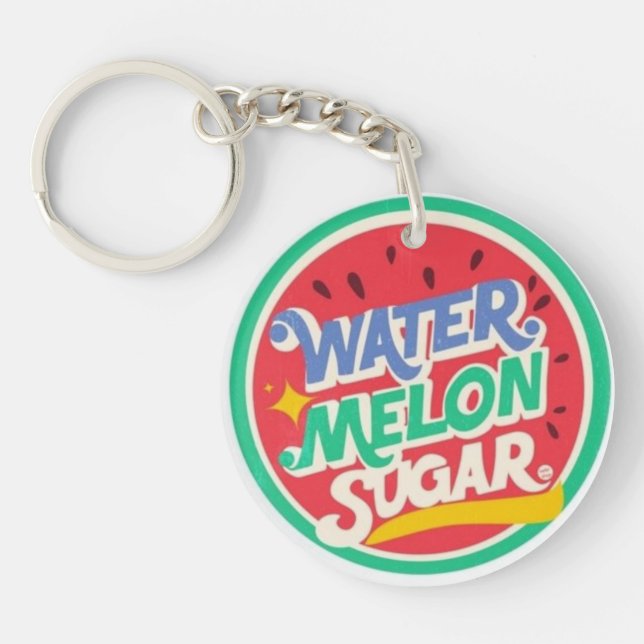 Wassermelone Zucker, gesprenkelt Wassermelone Schlüsselanhänger (Vorderseite)