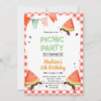 Wassermelonen-Ameisen-Picknick-Party-Einladung