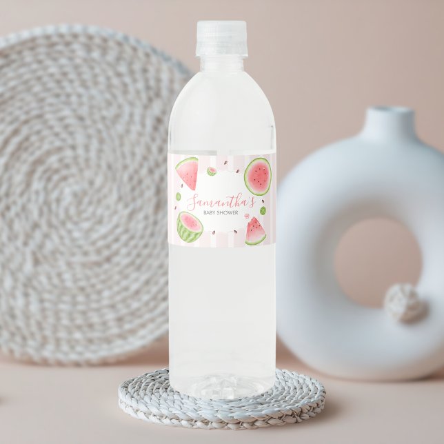 Wassermelonen-Baby-Party (Sweet Little Girl Watermelon Baby Shower Water Bottle Label
)