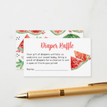 Wassermelonen-Baby-Party-Windel-Raffle-Ticket