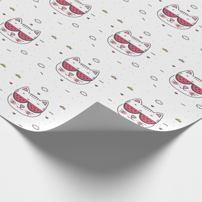 Wassermelonen-Brille Geschenkpapier (Ecke)