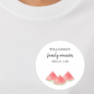 Wassermelonen-Familientreffen Name Runder Aufkleber