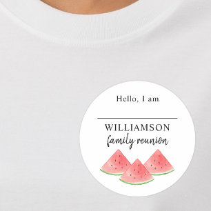 Wassermelonen-Familientreffen Name  Runder Aufkleber