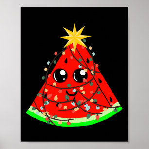 Wassermelonen Frucht Hawaiian Xmas Sommer Weihnach Poster