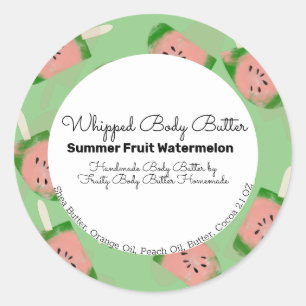 Wassermelonen-Frucht- Pop-Body-Butter-Bad-Branding Runder Aufkleber