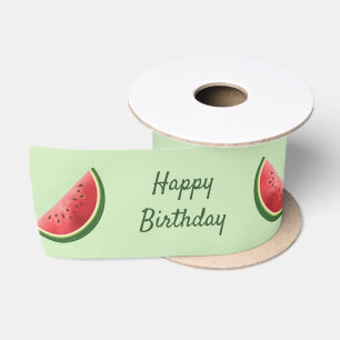 Wassermelonen-Früchte auf Grün mit benutzerdefinie Satinband