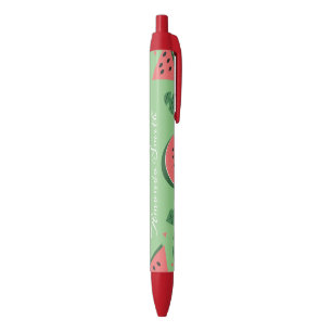 Wassermelonen-Früchte-Rand Rosa Rot Schwarze Tinte Kugelschreiber