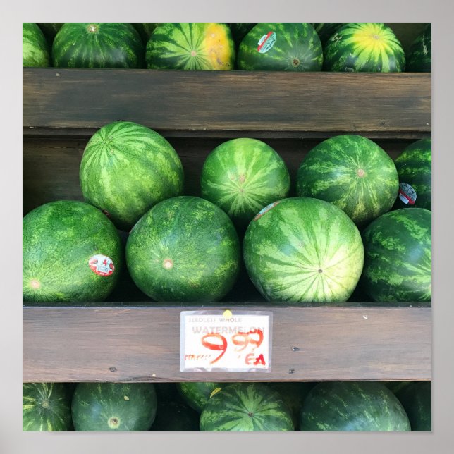 Wassermelonen für den Verkauf landwirtschaftlicher Poster (Vorne)