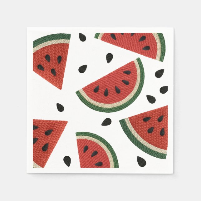 Wassermelonen Garn Egal wie Sie es schneiden Party Serviette (Vorderseite)