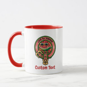 Wassermelonen-Kamm über Tartan Tasse