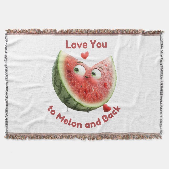 Wassermelonen-Liebe: Sweet & Juicy Heart Decke (Vorderseite)