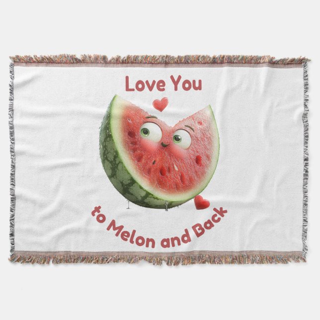 Wassermelonen-Liebe: Sweet & Juicy Heart Decke (Vorderseite)