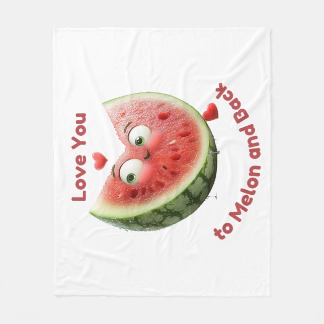 Wassermelonen-Liebe: Sweet & Juicy Heart Fleecedecke (Vorderseite)
