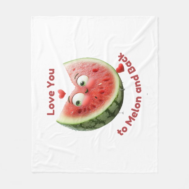 Wassermelonen-Liebe: Sweet & Juicy Heart Fleecedecke (Vorderseite)