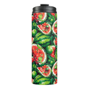 Wassermelonen, Limon, Wassermelonen-Blätter, klein Thermosbecher