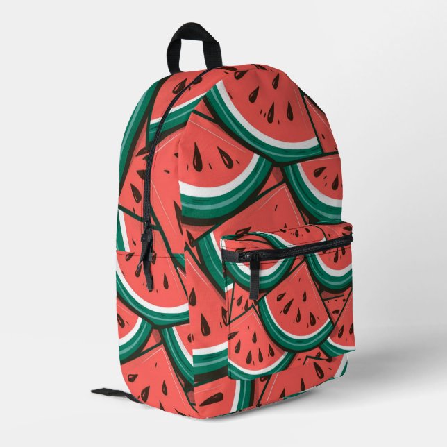 Wassermelonen-Muster Bedruckter Rucksack (Rückseitige Ecke links)