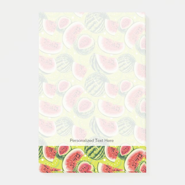 Wassermelonen-Muster Post-it Klebezettel (Vorderseite)