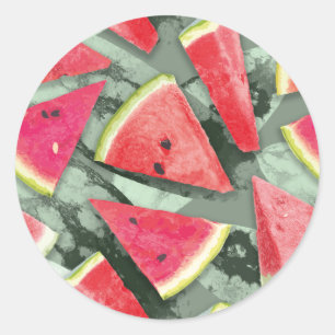 Wassermelonen-Mustererstellung 4 Runder Aufkleber