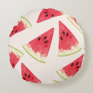 Wassermelonen: Nahtlose Summery Süße. Rundes Kissen