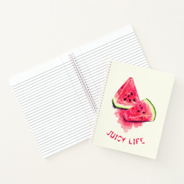 Wassermelonen-Notebook - Benutzerdefinierter Text Notizbuch (Innenseite)