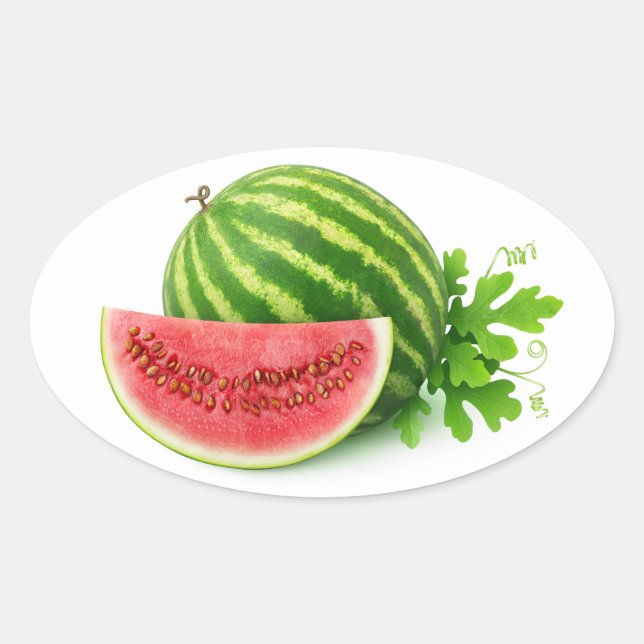 Wassermelonen Ovaler Aufkleber (Vorderseite)