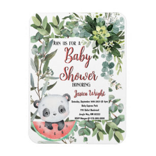 Wassermelonen-Panda-Aquarell-Baby-Party Magnet