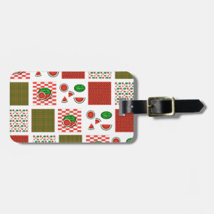 Wassermelonen-Patchwork Gepäckanhänger