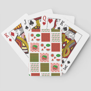 Wassermelonen-Patchwork Spielkarten