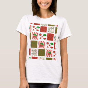 Wassermelonen-Patchwork T-Shirt