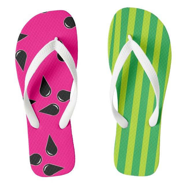 Wassermelonen Print Adult Flip Flops, breite Strei Flip Flops (Fußbett)